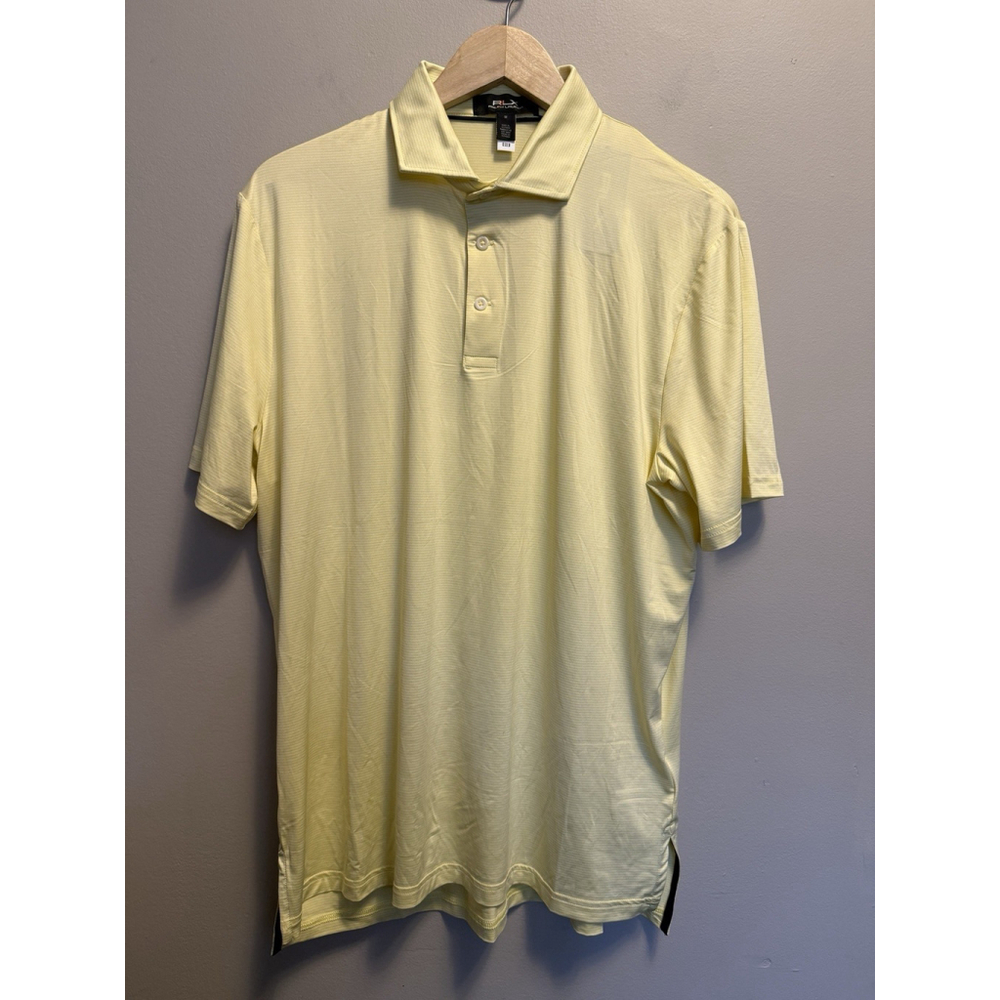 RLX Ralph Lauren Golf Polo Men’s Yellow White Striped Size Medium New With Tags